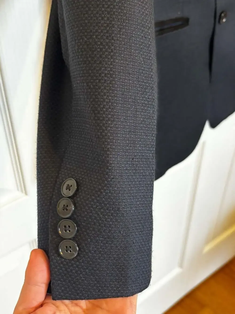 Alfani Slim Fit Tuxedo Blazer Jacket Black Textured